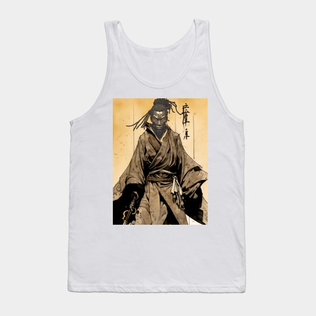 Yasuke Black Samurai in 1579 Feudal Japan No. 9 Tank Top by Puff Sumo